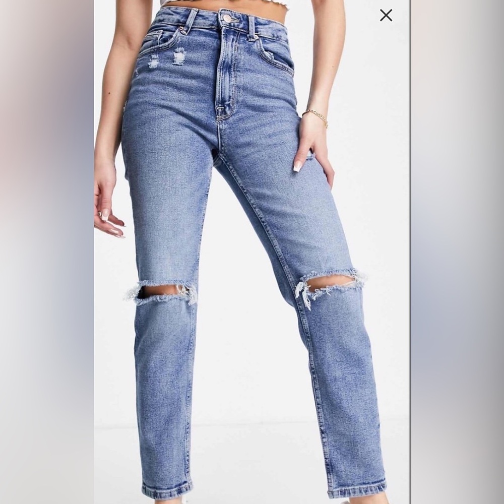 stradivarius Mom Slim Full Length Jeans, 8
